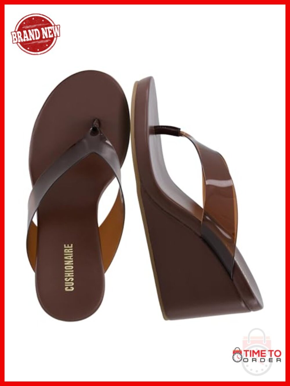 Platform Thong Sandals Contoured Comfort Wedge Slip-On Women